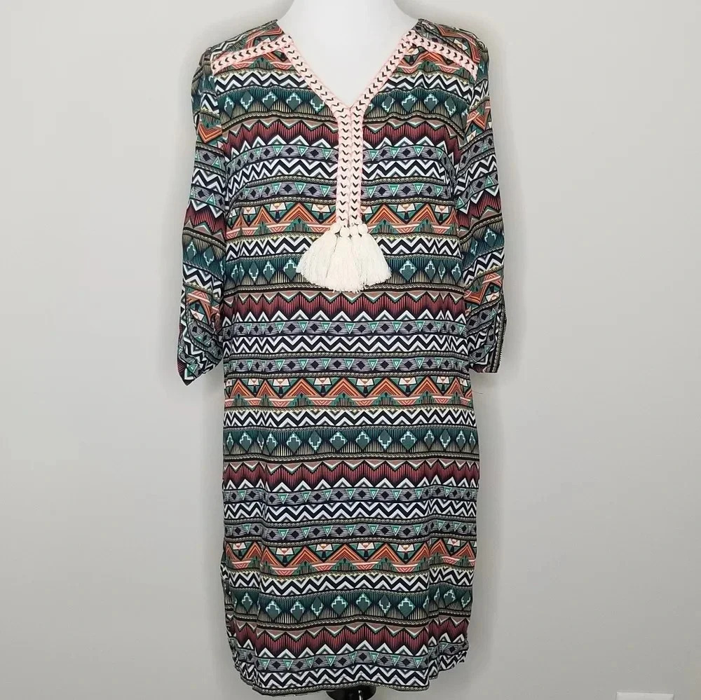 Molly Bracken Boho Aztec Print Dress XS/S